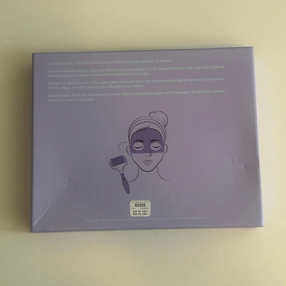 Anthropologie Lavish Luminescence Cryo Face Mask + Roller Set